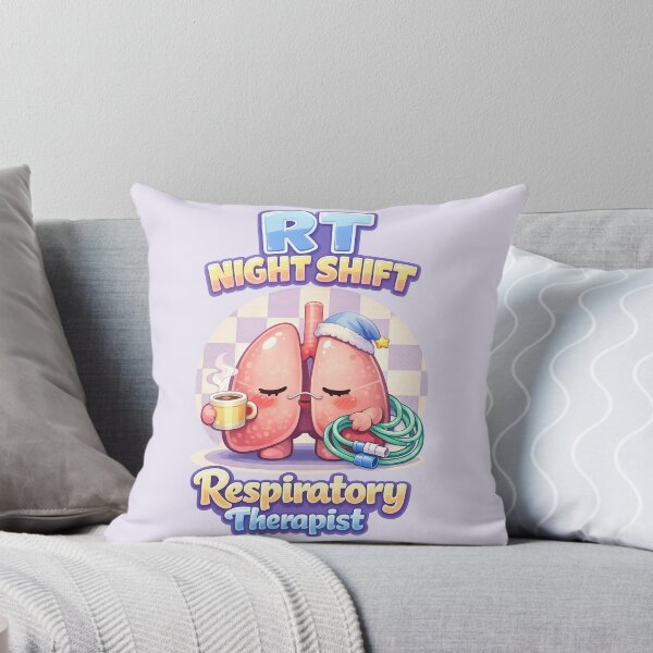 Item preview, RT Night Shift Respiratory Therapist Clock – Cute Sleepy Lungs Coffee Mascot POD Design designed and sold by ClinicalHubs.