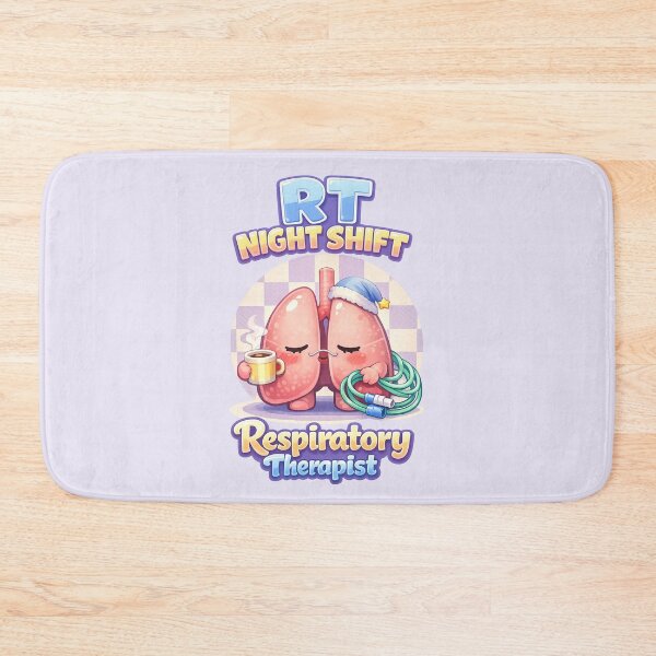 Item preview, RT Night Shift Respiratory Therapist Clock – Cute Sleepy Lungs Coffee Mascot POD Design designed and sold by ClinicalHubs.