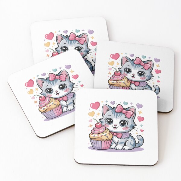 Item preview, Cute Kitten with Cupcake designed and sold by jkrphoto.