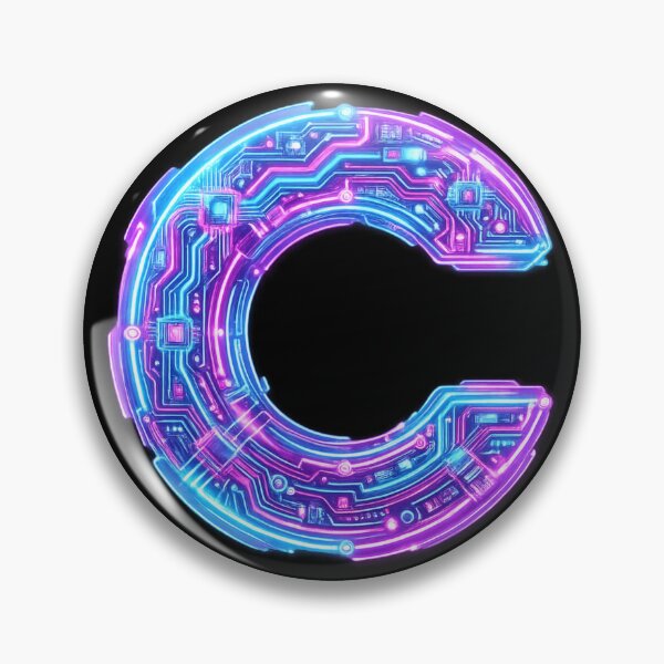 Item preview, Letter C Cyberpunk Neon Circuit Board Initial Art — Tech Gift Sticker designed and sold by irfanshikh.