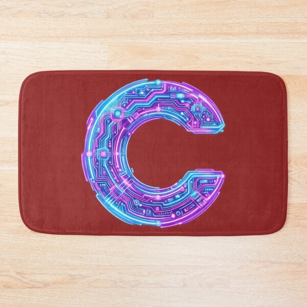 Item preview, Letter C Cyberpunk Neon Circuit Board Initial Art — Tech Gift Sticker designed and sold by irfanshikh.