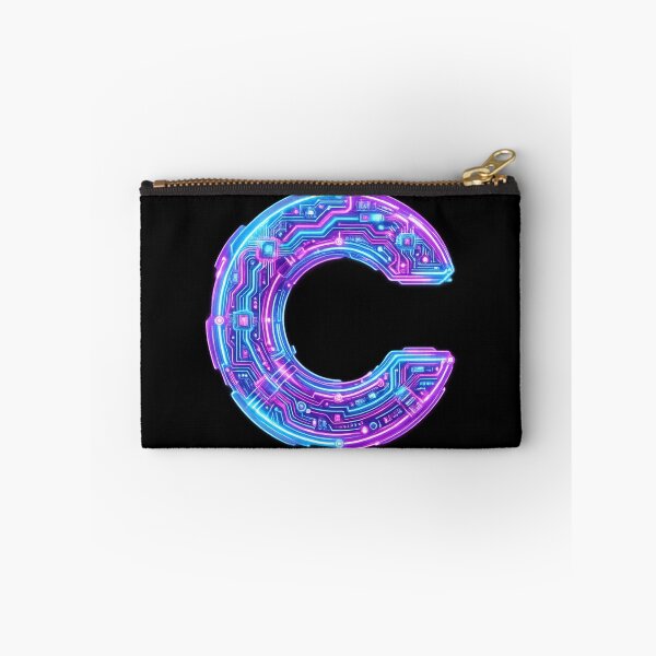 Item preview, Letter C Cyberpunk Neon Circuit Board Initial Art — Tech Gift Sticker designed and sold by irfanshikh.