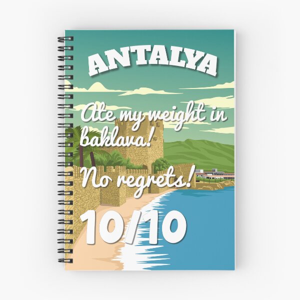 Item preview, Antalya Turkey 10/10 Ate My Weight In Baklava No Regrets Funny Travel Poster designed and sold by Stadify.