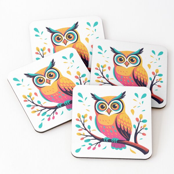 Item preview, Funky Folk Art Rainbow Owl on Branch designed and sold by NuniDesigns.