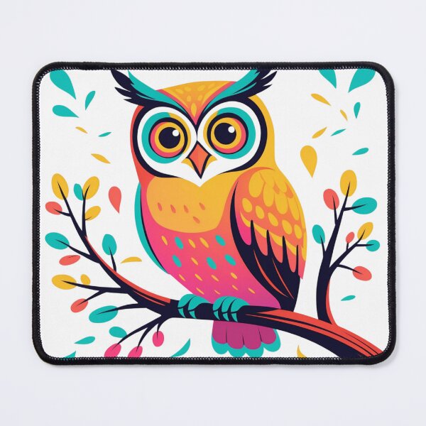 Item preview, Funky Folk Art Rainbow Owl on Branch designed and sold by NuniDesigns.