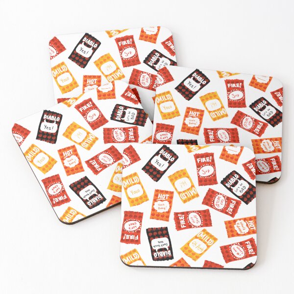 Item preview, Taco Bell sauces! Diablo, fire, hot and mild. On white. designed and sold by katerosestudios.