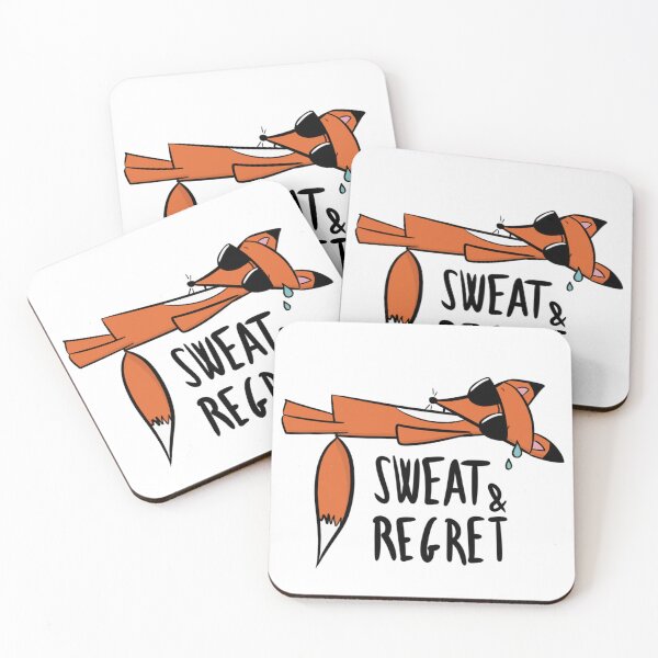 Item preview, Sweat & Regret Funny Exhausted Fox Humor designed and sold by DesignFreakArt.