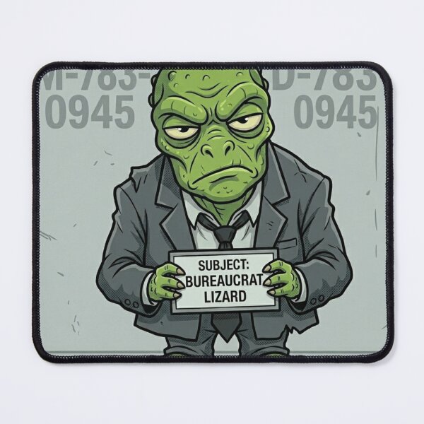 Item preview, Funny Reptilian Bureaucrat Mugshot Alien T-Shirt designed and sold by Agith Loren – Digital Shadows.