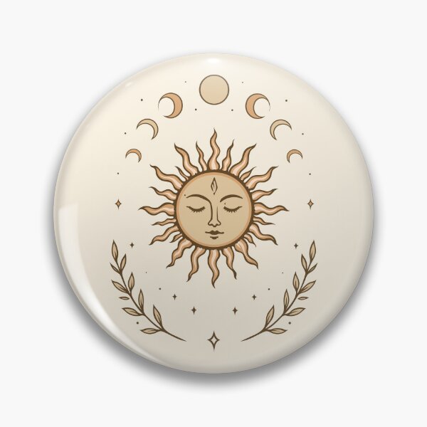 Item preview, Midsummer sun with moon phases Litha Boho Art designed and sold by Christine Krahl.