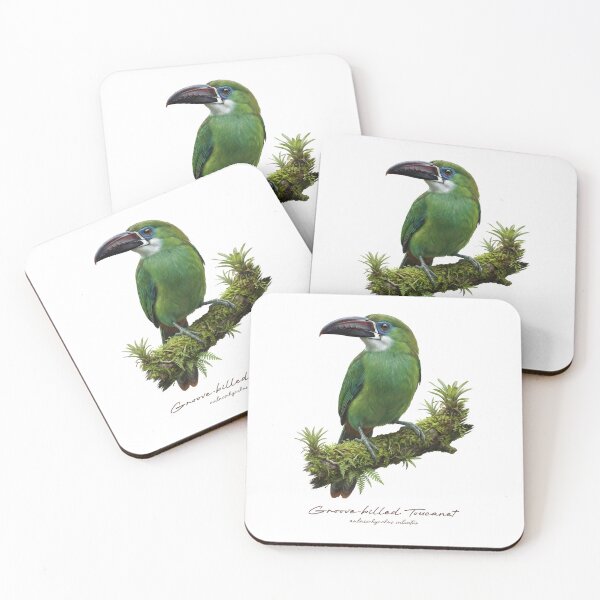 Item preview, Groove-billed Toucanet on Mossy Branch designed and sold by Takeda-art.
