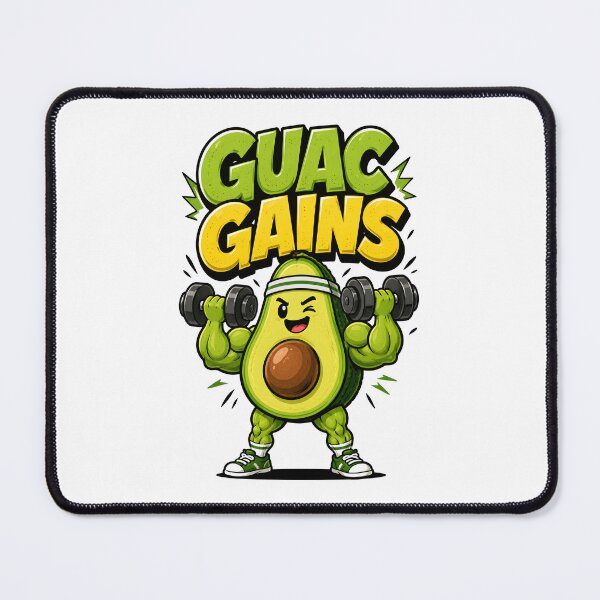 Item preview, Guac Gains Funny Avocado Gym Bodybuilding designed and sold by Mr Lee.
