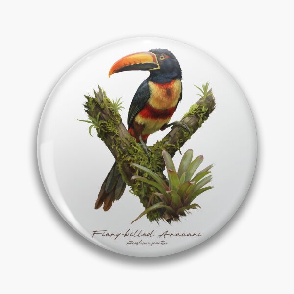 Item preview, Fiery-billed Aracari on Tropical Tree designed and sold by Takeda-art.