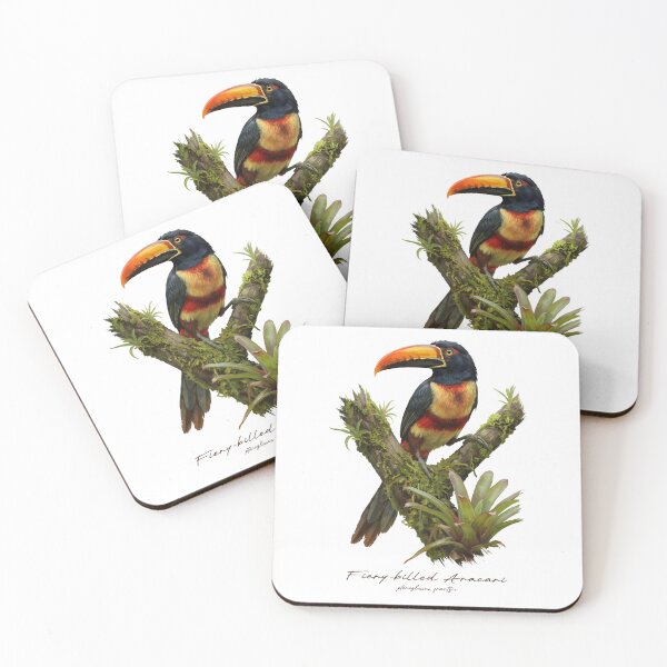 Item preview, Fiery-billed Aracari on Tropical Tree designed and sold by Takeda-art.