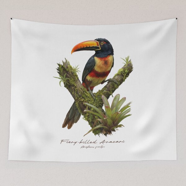 Item preview, Fiery-billed Aracari on Tropical Tree designed and sold by Takeda-art.