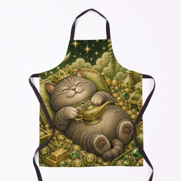 Item preview, Happy Chonky Gray Cat Treasure Dreamscape Mosaic Art designed and sold by Mindworx21.