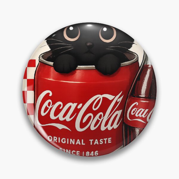 Item preview, Retro Cola Cat Sticker | Cute Soda Aesthetic Vinyl Sticker designed and sold by VisionInkStudio.