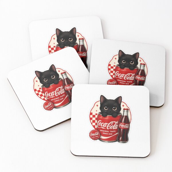 Item preview, Retro Cola Cat Sticker | Cute Soda Aesthetic Vinyl Sticker designed and sold by VisionInkStudio.