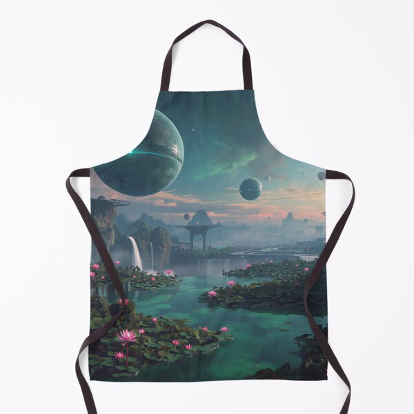 Item preview, Orbital Water Garden Fantasy Sci-Fi Landscape designed and sold by Luminous Wilds.