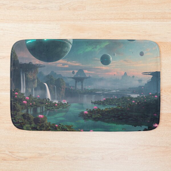 Item preview, Orbital Water Garden Fantasy Sci-Fi Landscape designed and sold by Luminous Wilds.