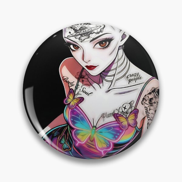 Item preview, 90s Retro Cinematic Alien Girl Rainbow Butterfly Dress designed and sold by Hen-C-Art.
