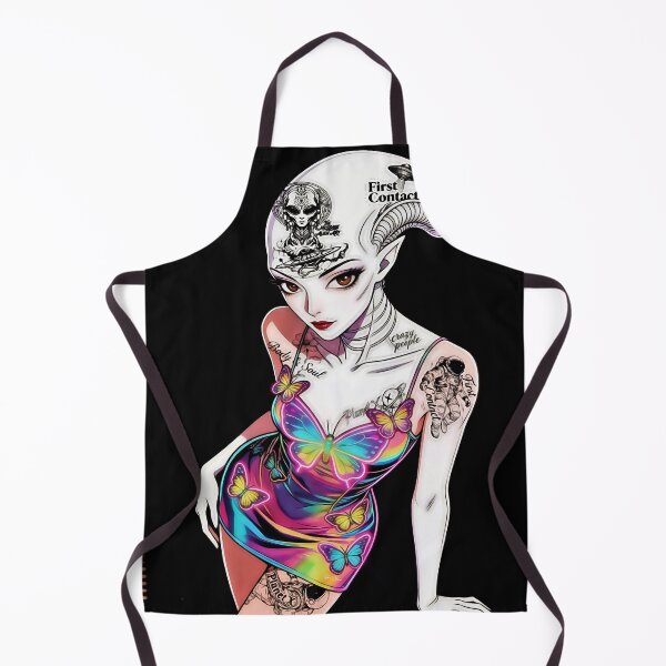 Item preview, 90s Retro Cinematic Alien Girl Rainbow Butterfly Dress designed and sold by Hen-C-Art.