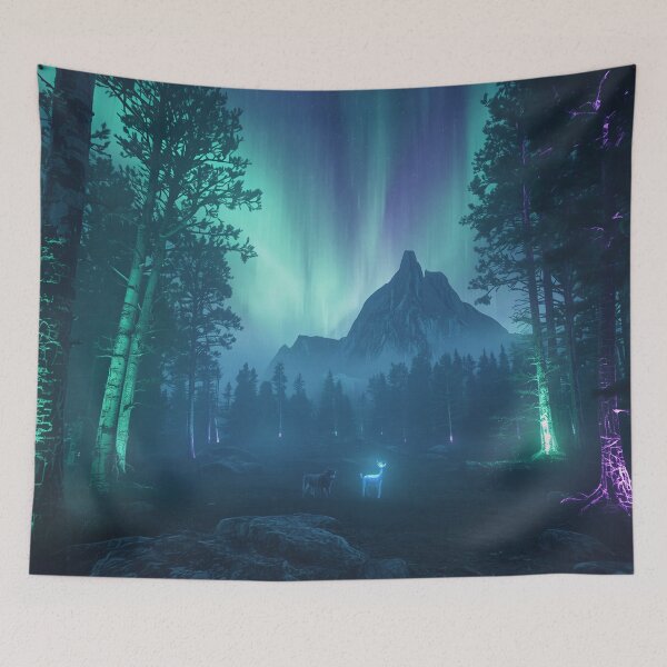 Item preview, Aurora Phantom Forest Alien Fantasy Landscape designed and sold by Luminous Wilds.