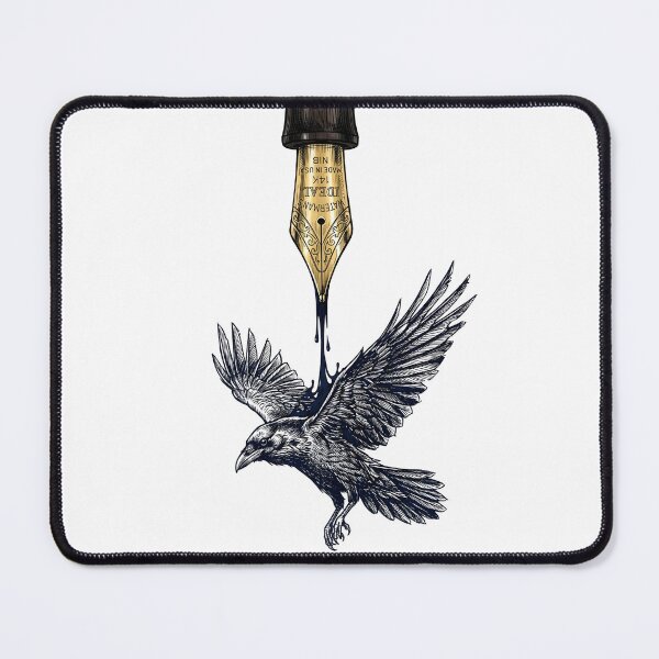 Item preview, Flow State | Vintage Fountain Pen Nib & Raven Ink Art designed and sold by OVERRIDESTUDIOS.