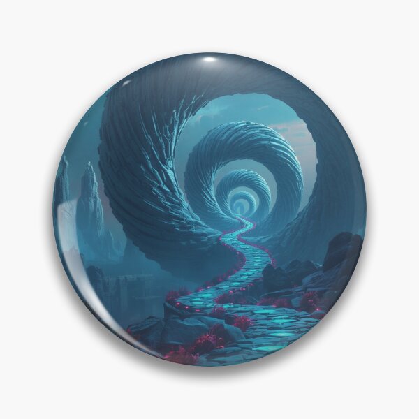 Item preview, Gravity Spiral Mountains Sci-Fi Fantasy Landscape designed and sold by Luminous Wilds.