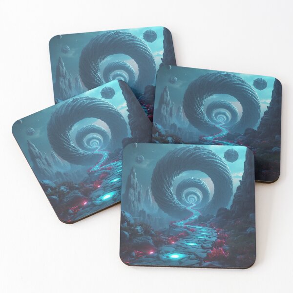 Item preview, Gravity Spiral Mountains Sci-Fi Fantasy Landscape designed and sold by Luminous Wilds.