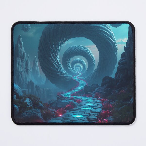 Item preview, Gravity Spiral Mountains Sci-Fi Fantasy Landscape designed and sold by Luminous Wilds.