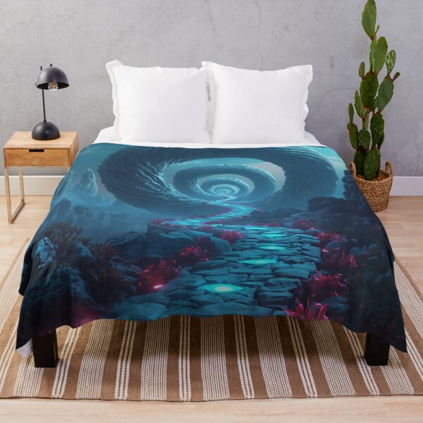 Item preview, Gravity Spiral Mountains Sci-Fi Fantasy Landscape designed and sold by Luminous Wilds.
