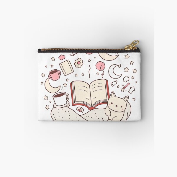 Item preview, Cozy Reading Cat Aesthetic | Cute Book Lover Moon & Coffee Illustration designed and sold by Hansonq.