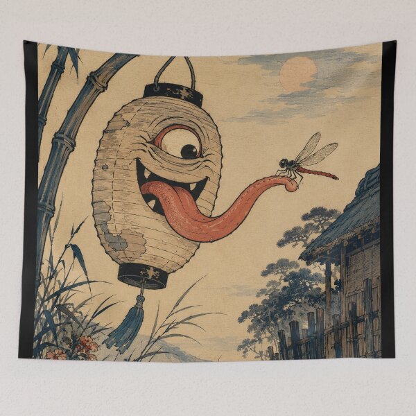 Item preview, Chochin-obake Giggling Lantern Yokai  - Vintage Japanese Ukiyo-e Woodblock Print Style designed and sold by bapupa.