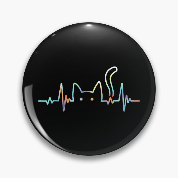 Item preview, Cat Heartbeat ECG Line Art Cute Rainbow designed and sold by StranHabesre51.