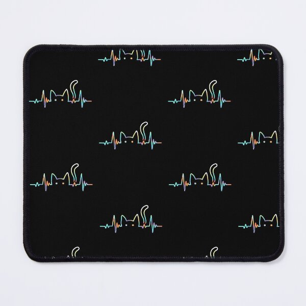 Item preview, Cat Heartbeat ECG Line Art Cute Rainbow designed and sold by StranHabesre51.