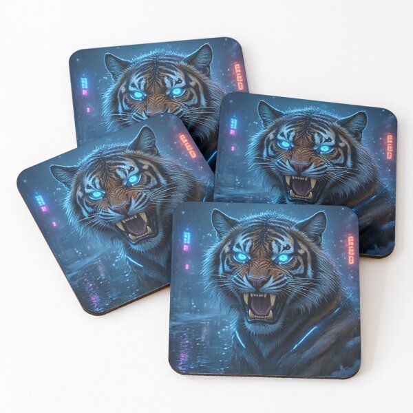 Item preview, Cyberpunk Neon Tiger Snow – Neo Tokyo Winter Beast designed and sold by Neo Tokio.
