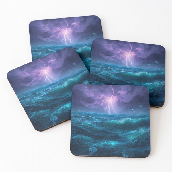 Item preview, Luminous Storm Ocean Fantasy Sci-Fi Landscape designed and sold by Luminous Wilds.