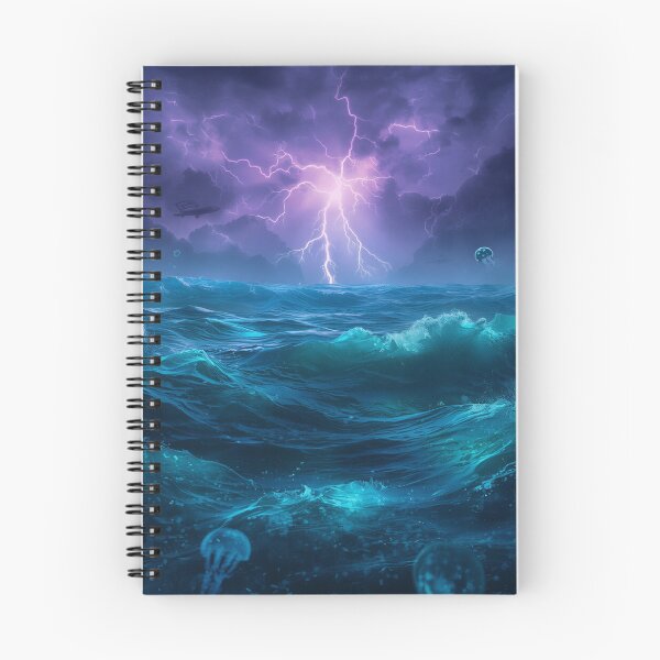 Item preview, Luminous Storm Ocean Fantasy Sci-Fi Landscape designed and sold by Luminous Wilds.