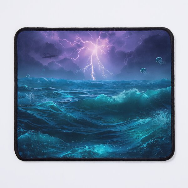 Item preview, Luminous Storm Ocean Fantasy Sci-Fi Landscape designed and sold by Luminous Wilds.
