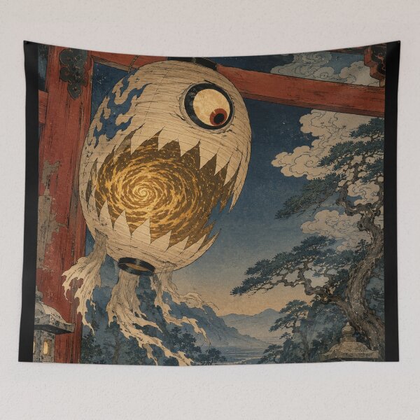 Item preview, Chochin-obake Temple Gate Guard Yokai - Vintage Japanese Ukiyo-e Woodblock Print Style designed and sold by bapupa.