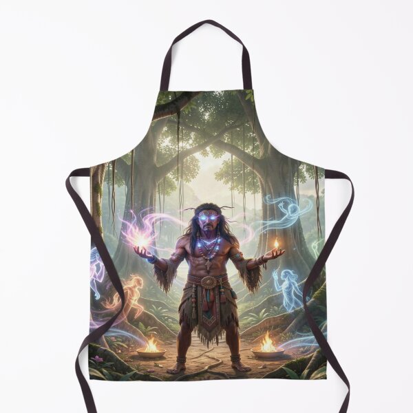 Item preview, Mystical Melanesian shaman in a sacred banyan grove full of ancient spiritual energy designed and sold by FotoworldEdel.