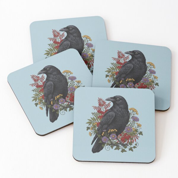 Item preview, Dark Academia Raven with Autumn Berries and Flora designed and sold by BirdsnStuff.