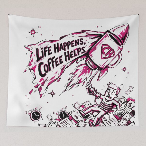 Item preview, Life Happens Coffee Helps Superhero Mug designed and sold by XYZ LAB by Jesuperman.