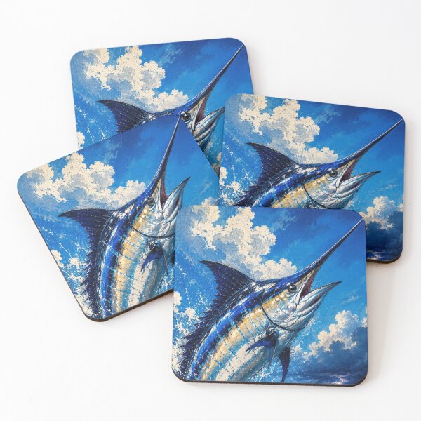 Item preview, Blue Marlin Jumping Storm Ocean Oil Painting Art designed and sold by UhuCriei .