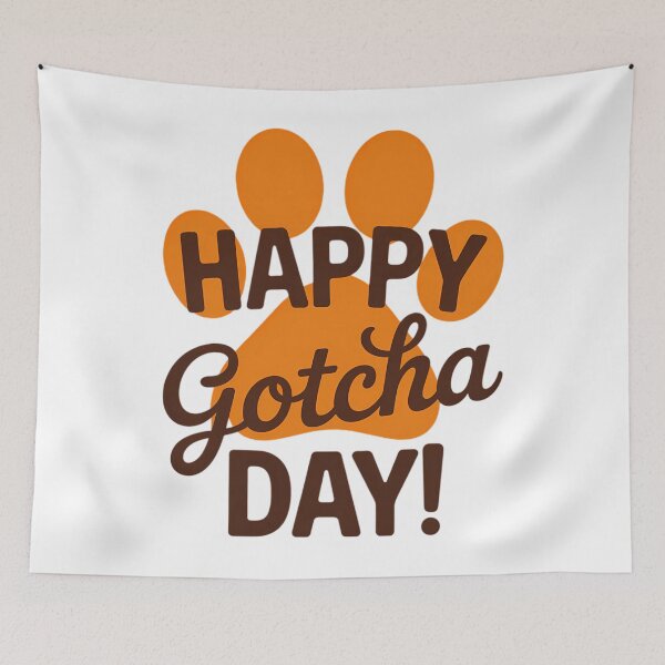 Item preview, Happy Gotcha Day! Orange Dog Paw Print Animal Rescue designed and sold by sailorjessiArt.