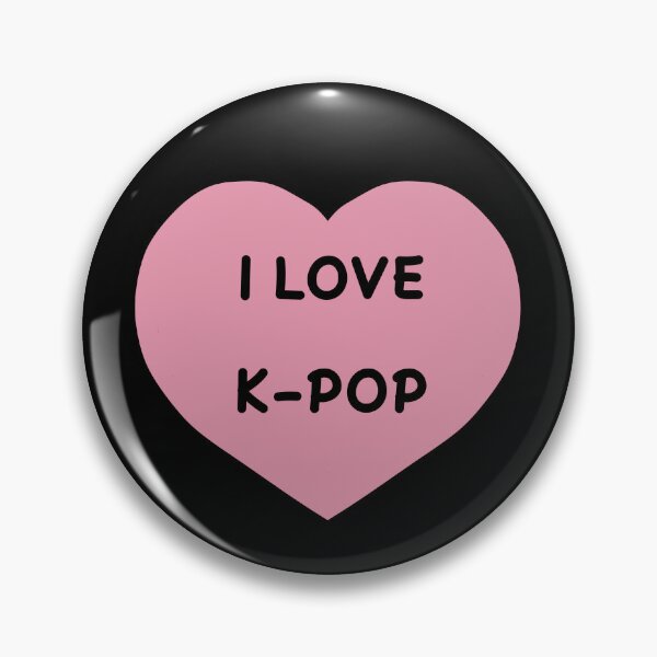 Item preview, I LOVE K-POP Black with a Cute Pink Heart designed and sold by HugSomeNettles.
