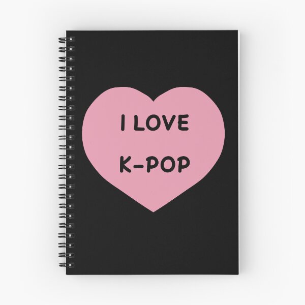 Item preview, I LOVE K-POP Black with a Cute Pink Heart designed and sold by HugSomeNettles.