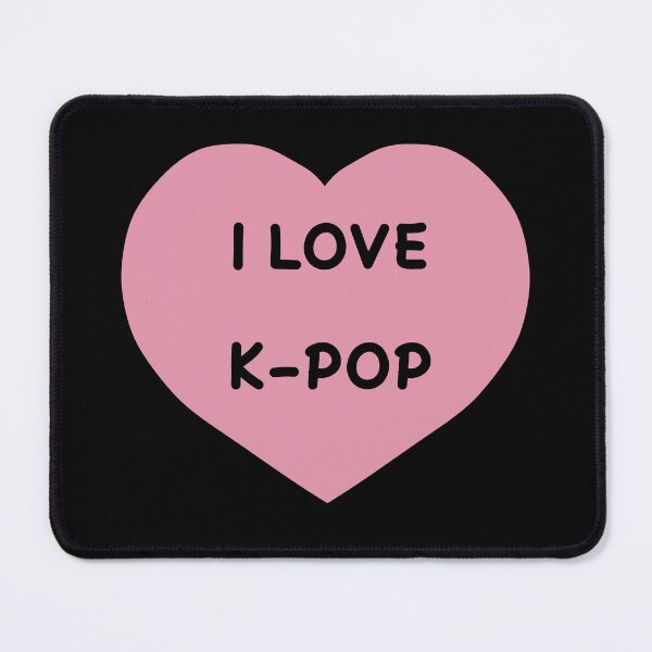 Item preview, I LOVE K-POP Black with a Cute Pink Heart designed and sold by HugSomeNettles.