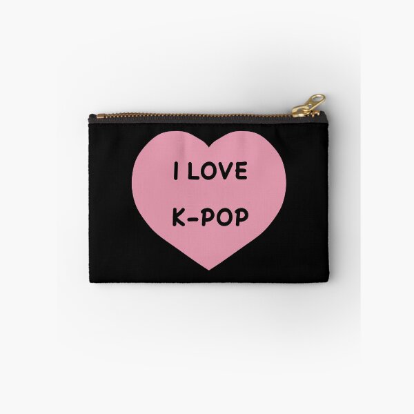 Item preview, I LOVE K-POP Black with a Cute Pink Heart designed and sold by HugSomeNettles.