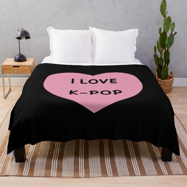 Item preview, I LOVE K-POP Black with a Cute Pink Heart designed and sold by HugSomeNettles.
